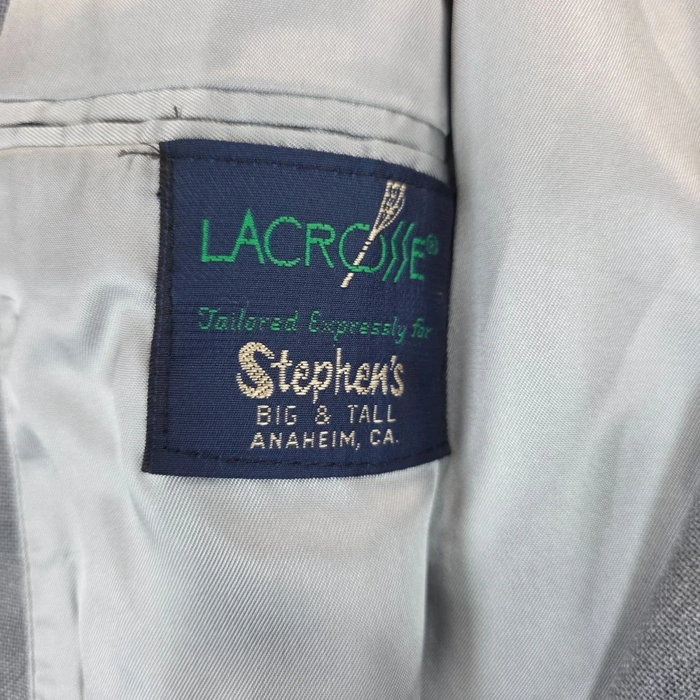 Lacrosse Tailored Expressly For Stephen's Blazer Mens 48L Gray Pockets USA Made